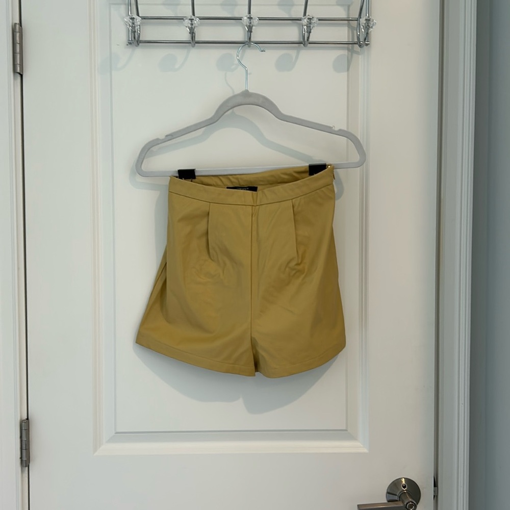 Yellow Pleather Shorts